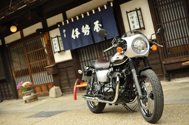 画像: W800カフェ/奈良井宿にて
