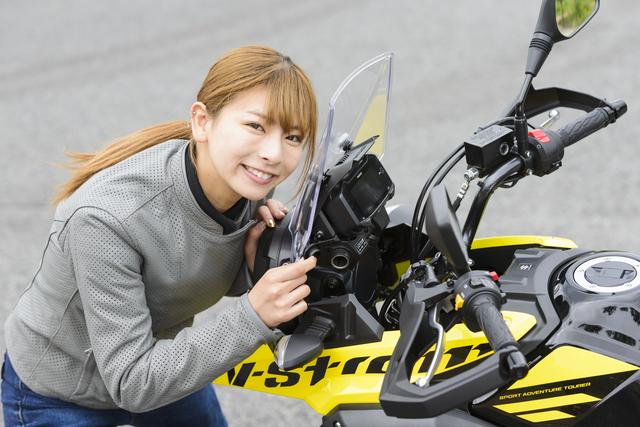 画像2: 葉月美優×SUZUKI V-Strom250 ABS【オートバイ女子部のフォトアルバム】