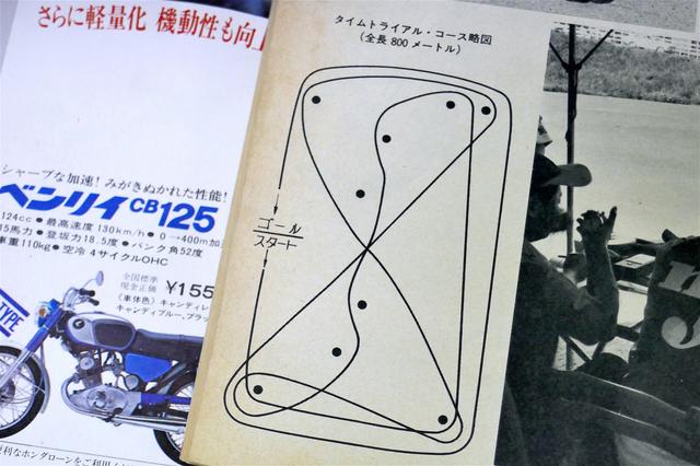 画像: この大会のコース図。現在のような細かなスラローム、270度ターン、ライン踏みといったテクニカルなセクションはなく非常にシンプル。