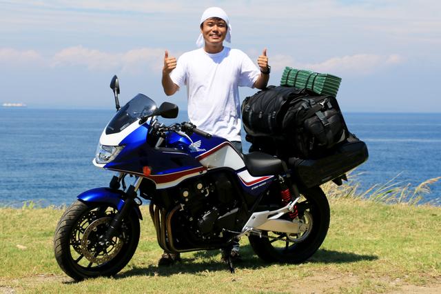 画像: 僕は、この日はCB400SBですが、愛車もアドベンチャーモデルではありません。だから、短い18cmタイプにしています。