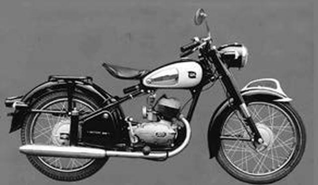 画像: ●空冷2スト単気筒●122cc●6PS/4500rpm●―●105kg●2.75-24・2.75-24●12万5000円