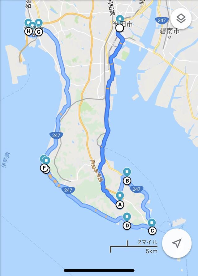 画像: 今回のツーリングは、愛知県の知多半島!