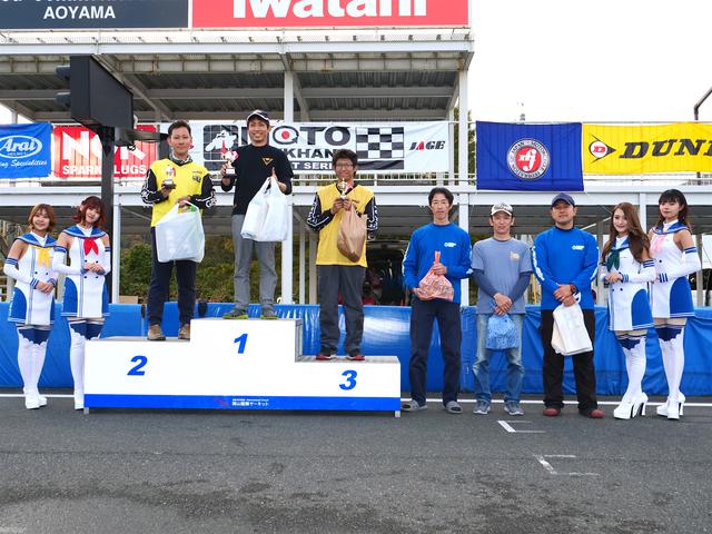 画像: 左から2位・濱田 令選手、1位・柳田悦豪選手、3位・木村健太選手、4位・久谷忠与選手、5位・橋本広昌選手、6位・新久保哲也選手