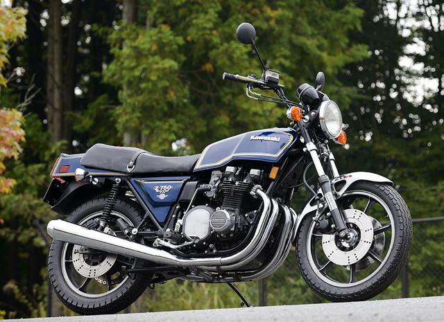 画像: カワサキ Z750FX Z750Four(D1)をベースにZ1000MkⅡ譲りの外装パーツとモーリスタイプの7本スポークキャストホイール、多孔式トリプルディスク+全天候型メタルパッドのブレーキシステム、2本出しマフラーを採用。