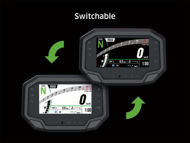 画像: メーターの背景色は白と黒で選択可能。自動調光機能も備えており、昼夜を問わず見やすい仕様に。