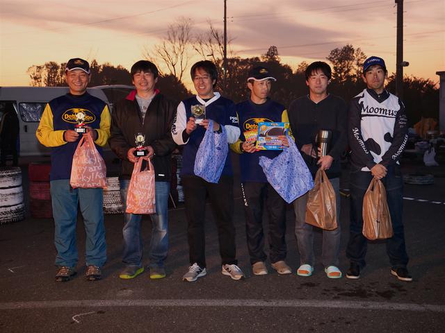 画像: JAGE・CUP第4戦、A級入賞者。左から1位・作田選手、2位・池田選手、3位・冨永選手、4位・早川選手、5位・矢嶋選手、6位・市村選手