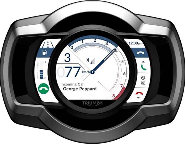 画像: スマートフォンとBluetoothヘッドセットをTFTコネクティビティシステムにペアリングすることにより、左スイッチボックスのスイッチで着信があった電話やSMSメッセージなどの操作ができます。