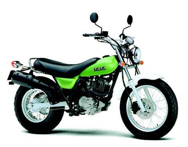 画像: ●空冷4ストOHC2バルブ単気筒●199cc●16PS/8000rpm●1.5kg-m/7000rpm●118kg●130/80-18・180/80-14●34万5450円/36万6450円