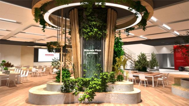 画像: メインエントランスには「ワイガヤの木」。「再び訪れたくなる場」をコンセプトに、ウッドとグリーンを多く取り入れ、親しみやすく居心地のいい空間を目指して作られました。