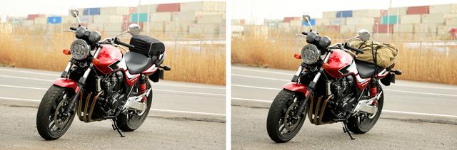 画像5: 【積載インプレ】ホンダ「CB400 SUPER FOUR」/日帰りサイズからキャンツーリング用まで4種類のバッグでパッキング・テスト