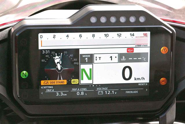 画像: IMU情報により車体の傾きまで表示するハイテクモード。車両の動きを把握しやすい。
