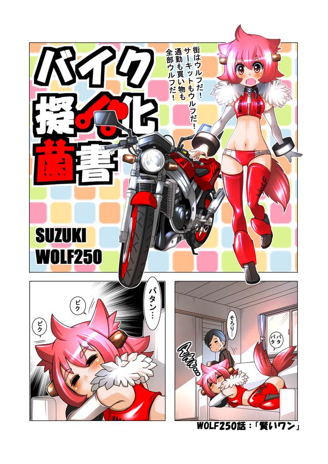 画像1: 『バイク擬人化菌書』単行本 第1〜5巻、好評発売中!