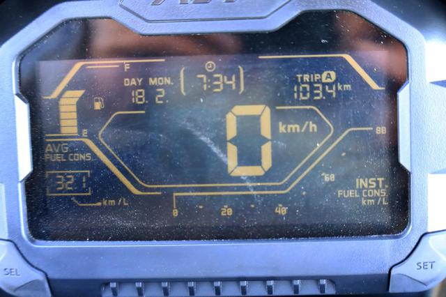 画像: 給油の直前に撮ったメーター。こちらでは平均燃費は32.1km/Lと表示。 メーター拭けばよかったあああ