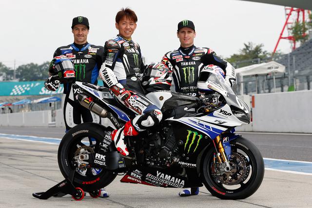 画像: 2014年 モンスターエナジーYAMAHA withYSP から参戦した左からジョシュ・ブルックス、中須賀克行、ブロック・パークス