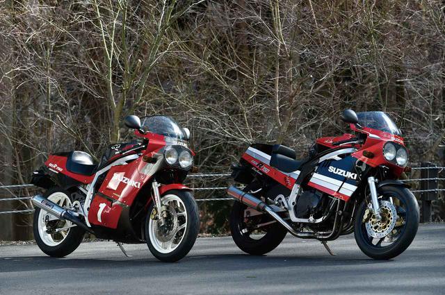 画像: 1986 GSX-R750R GR71G(右)、1985 GSX-R750 GR71F(左)