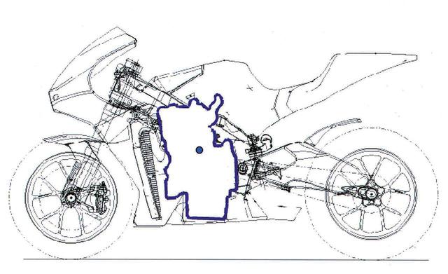 画像: 【2005年モデル】 市販車の流れをくむかに見えた2005年型エンジンと、モトGPだけをにらんで開発されたのが明白な2006年型エンジンの、形状/大きさ/搭載位置には大きな違いがある。全体の小型軽量化による利点の他に、重心位置を低くすることによってブレーキング時の安定性が高まり、マスの集中化によってハンドリングが良好になり、前後長の短縮によって前輪分布荷重の増大とスイングアームの延長が可能になるなど、モトGPフル参戦4年目にして、飛躍的な進化を遂げたのだ。