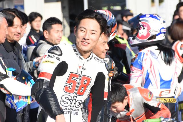 画像: 鈴木竜生 20年1月の秋ヶ瀬サーキットでのイベントにて