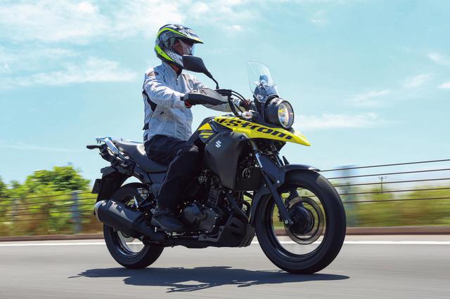 画像: SUZUKI V-STROM250 ABS エンジン形式:水冷4ストSOHC4バルブ並列2気筒/248cc 最高出力:18kW(24PS)/8000rpm 最大トルク:22N・m(2.2kgf・m)/6500rpm シート高:800mm 車両重量:189kg メーカー希望小売価格:税込61万3800円