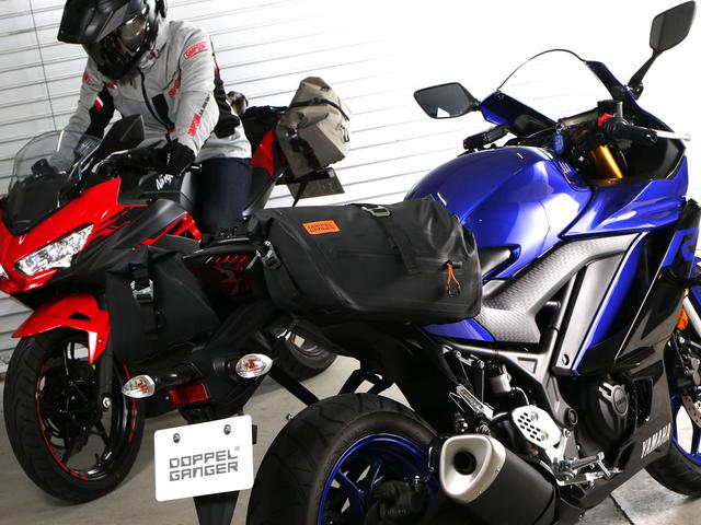 画像2: 250ccスポーツバイクにぴったりな防水バッグ! 雨や汚れを気にせず使えるドッペルギャンガー「ターポリン サイドバッグ 25」
