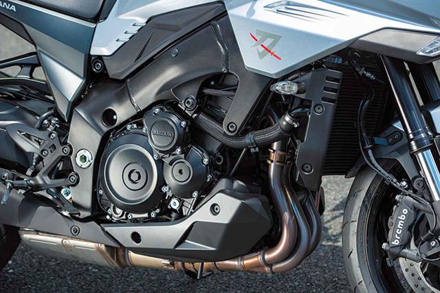 画像: GSX-Rベースのエンジンはストリート向けの出力特性に変更。エアクリーナーで吸気音のチューニングも行う。