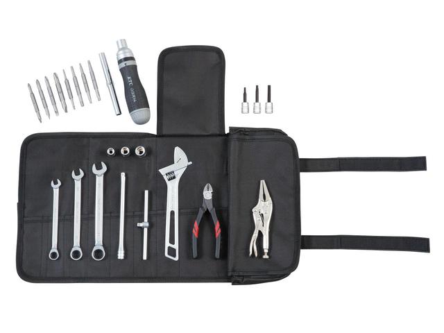 画像: 二輪向けセール製品の一例　ツーリングにも携行しやすいセットも販売中！ 【2021SKセール限定品】6.3sq.工具セット　二輪整備向け（ツールバッグタイプ）[15点]【SK21521MC】 ▶▶▶写真をクリックすると製品ページへ移ります。 ktc.jp