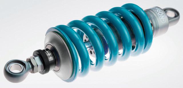 画像: ショックユニットの自由長は266mm。写真はロースタイルのユニットで、上級グレードのSopraはリザーバータンク付きのユニットとなる。