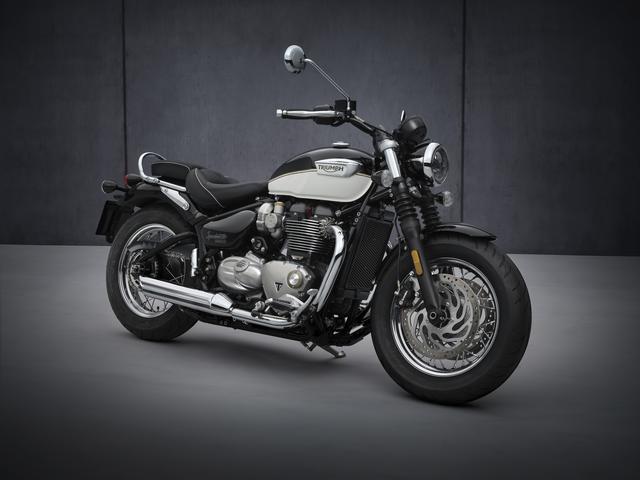 画像: TRIUMPH Bonneville Speedmaster 総排気量:1200cc エンジン形式:水冷4ストSOHC4バルブ並列2気筒270°クランク シート高:705mm 車両重量:264kg 日本での発売予定時期:2021年4月 メーカー希望小売価格:税込179万円~182万9600円