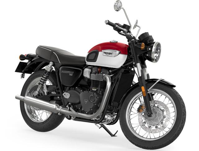 画像: TRIUMPH Bonneville T100 (新型・2021年モデル) 総排気量:900cc エンジン形式:水冷4ストSOHC4バルブ並列2気筒270°クランク シート高:790mm 車両重量:229kg 日本での発売予定時期:2021年4月 メーカー希望小売価格:税込128万円~131万9600円