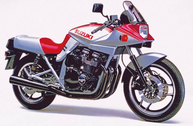 画像: 1983年 GSX1100S SD 初めて登場したレッドは北米向けのSD。カラーというより太めのストライプデザインで、このほかにブルーもあった。