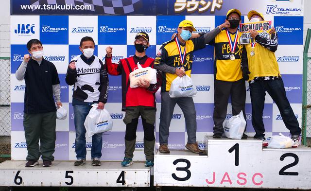 画像: ●B級入賞者 左から6位・井川洋一選手、5位・中川克己選手、4位・池浦彰寿選手、3位・濱田 令選手、1位・木村健太選手、2位・江間 聡選手