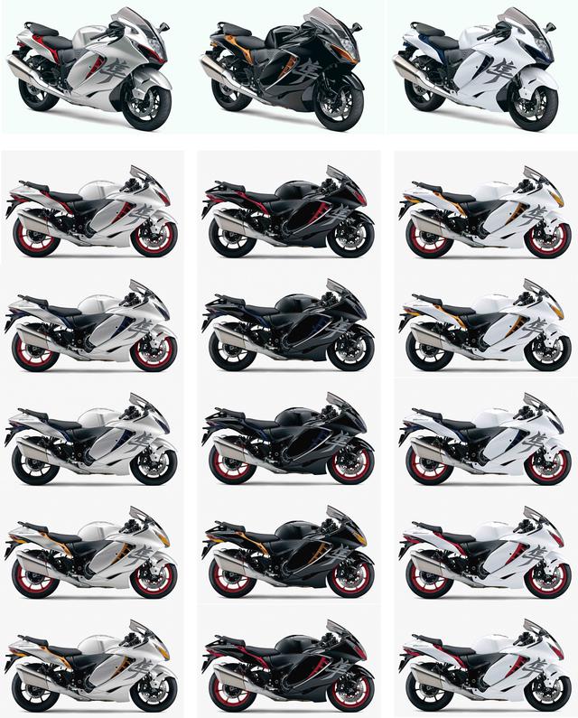 画像1: スズキ新型「ハヤブサ」は選べる18色! 標準カラー3色+カラーオーダープラン15色、あなたはどの隼が好き?