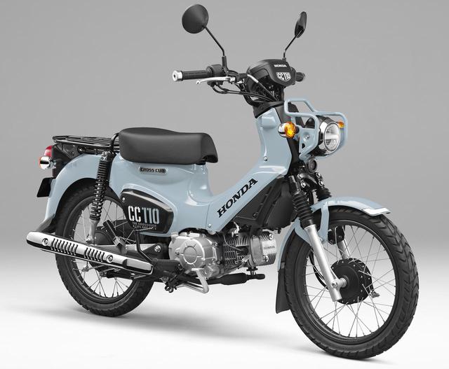 画像: Honda CROSS CUB 110 限定カラー・プコブルー 総排気量:109cc エンジン形式:空冷4ストOHC2バルブ単気筒 シート高:784mm 車両重量:106kg 発売日:2021年7月22日(木) メーカー希望小売価格:税込34万1000円 2000台限定