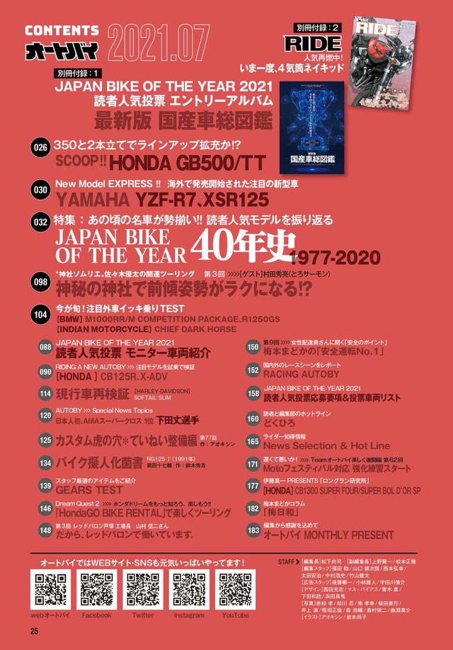 画像2: 月刊『オートバイ』7月号は別冊付録「RIDE」に「国産車総図鑑」も付いた3冊セットで2021年6月1日発売!