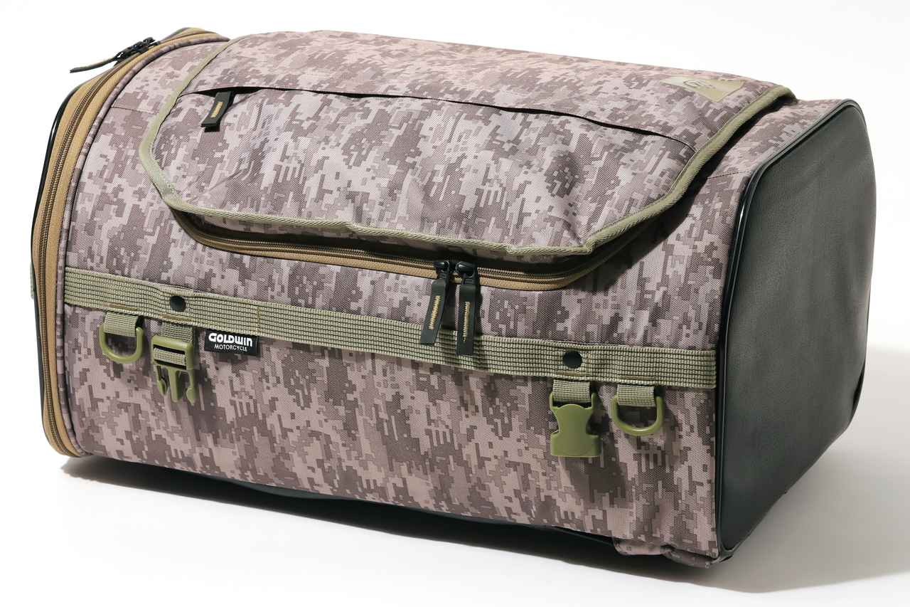 画像: 品番:GSM27008 素材:330D ROBIC/840D ナイロン/600D ポリエステルプリント サイズ:H25cm×W50cm×D31cm 容量:約35L カラー:デジタルデザート、ブラック、ブラック×イエロー、オリーブ 税込価格:17,270円