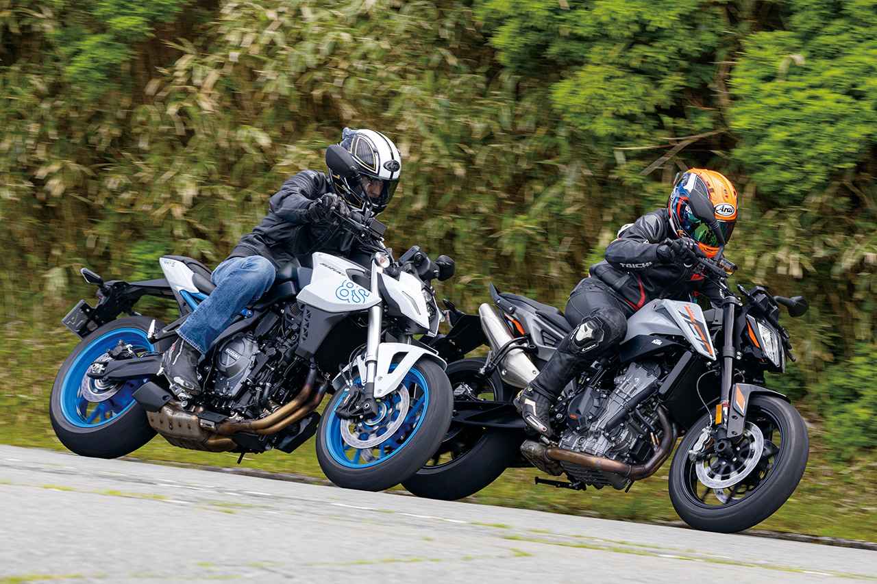 比較インプレ】KTM「790DUKE」VS スズキ「GSX-8S」｜スポーツ走行性能