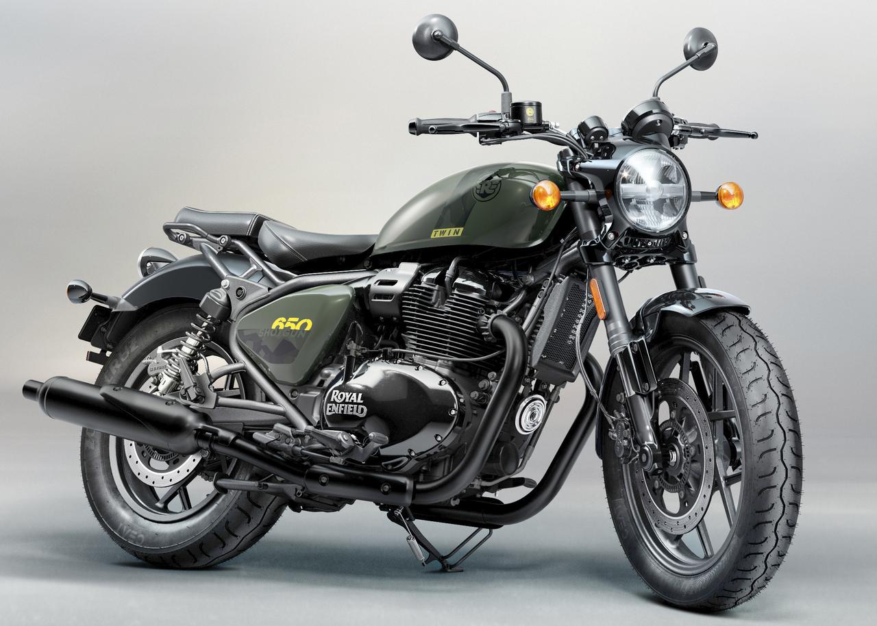 画像: ROYAL ENFIELD SHOTGUN650 総排気量：648cc エンジン形式：空冷4ストSOHC4バルブ並列2気筒 シート高：795mm 車両重量：240kg 税込価格：97万4600円〜101万5300円