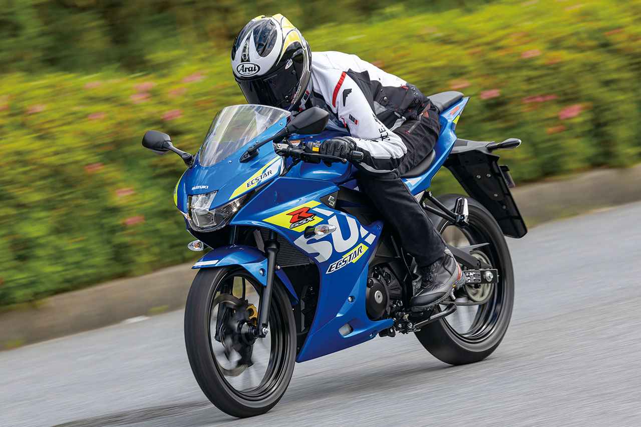 画像: SUZUKI GSX-R125 ABS 総排気量:124cc エンジン形式:水冷4ストDOHC4バルブ単気筒 シート高:785mm 車両重量:137kg 税込価格:45万3200円