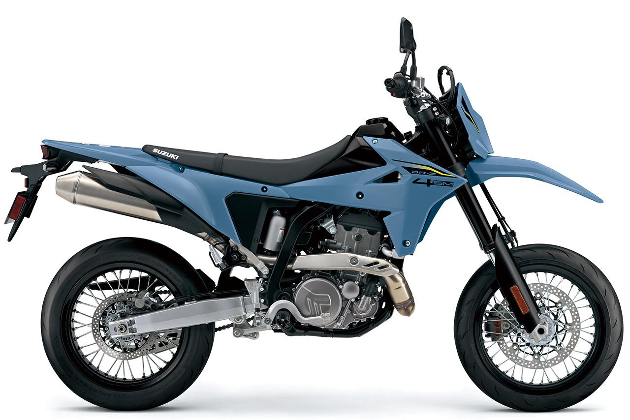 画像: SUZUKI DR-Z4SM 市販予定車 総排気量：398cc エンジン形式：水冷4ストDOHC4バルブ単気筒 シート高：890mm 車両重量：154kg 価格・発売日：未定