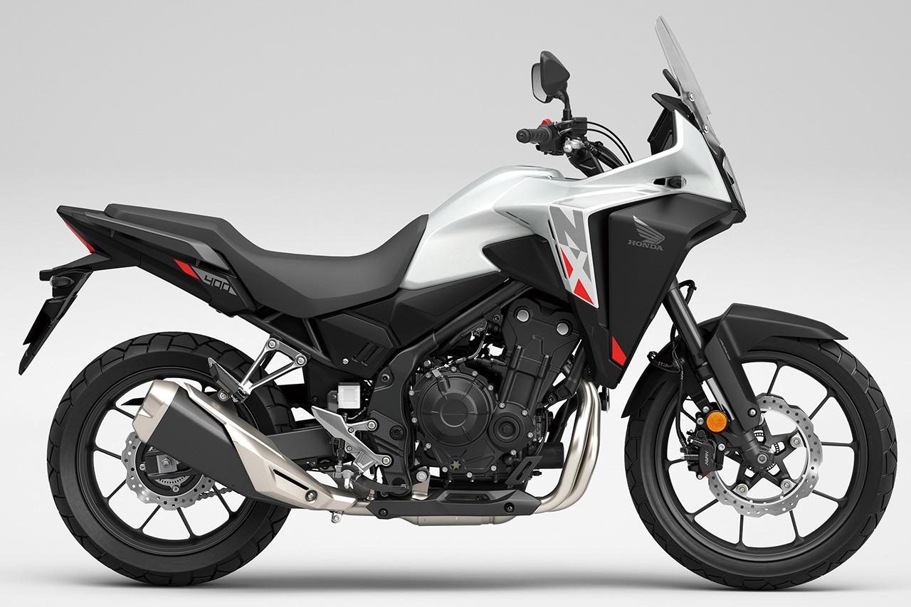 画像: Honda NX400 2024年モデル 総排気量：399cc エンジン形式：水冷4ストDOHC4バルブ並列2気筒 シート高：800mm 車両重量：196kg 税込価格：89万1000円