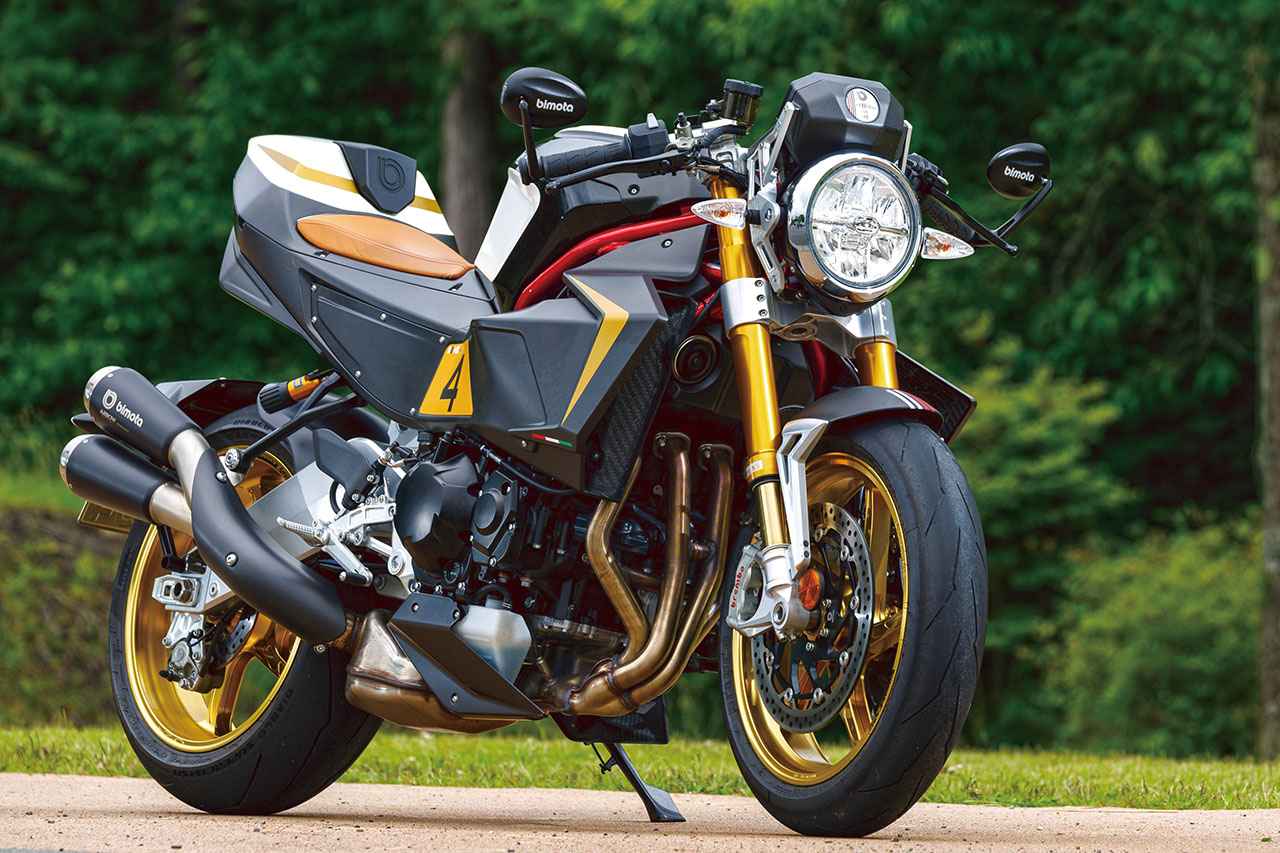 画像: bimota KB4RC 総排気量:1043cc エンジン形式:水冷4ストDOHC4バルブ並列4気筒 シート高:810mm(±8mm) 車両重量:191kg 発売日:2025年4月19日(土) 税込価格:473万円