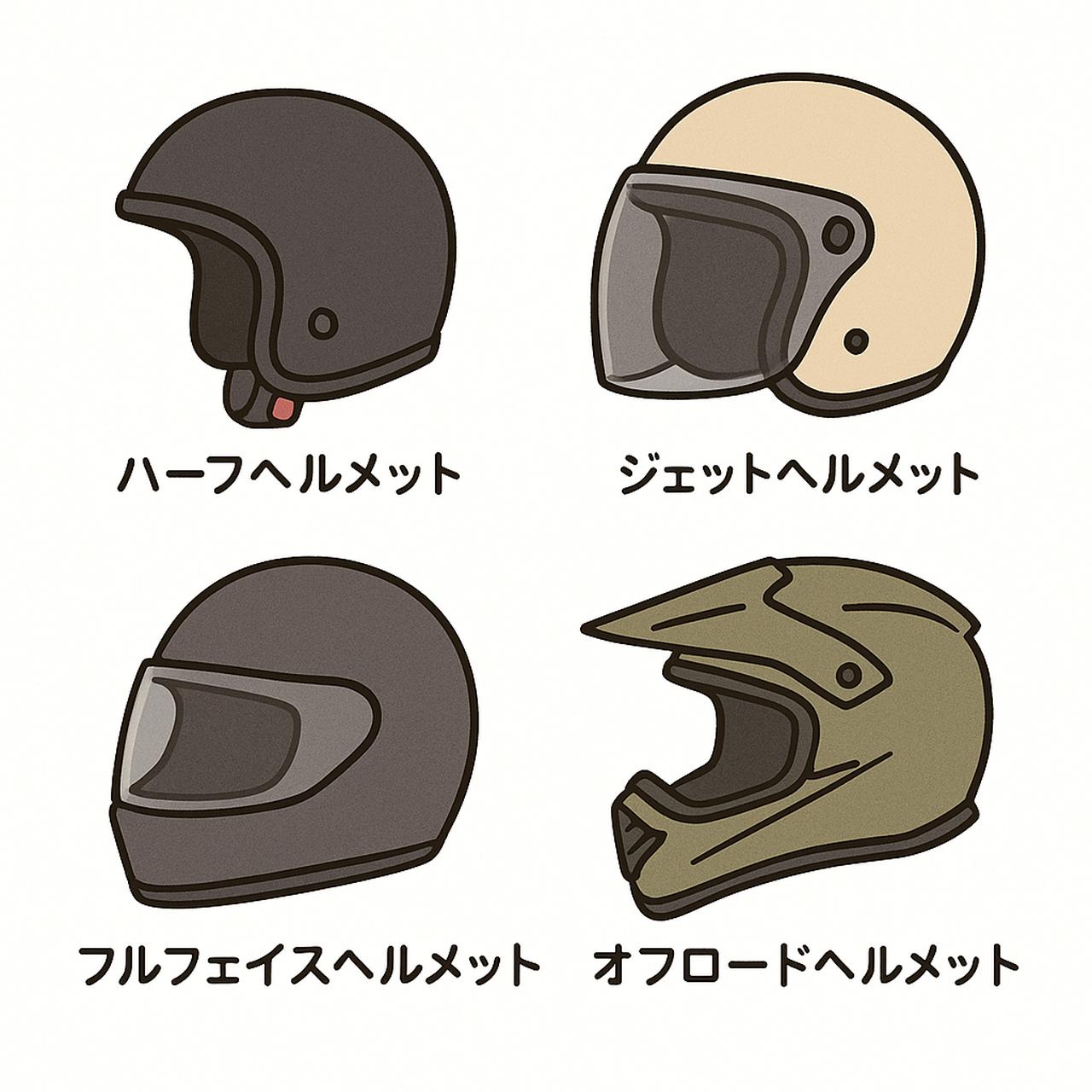 画像: アメリカンヘルメットの種別