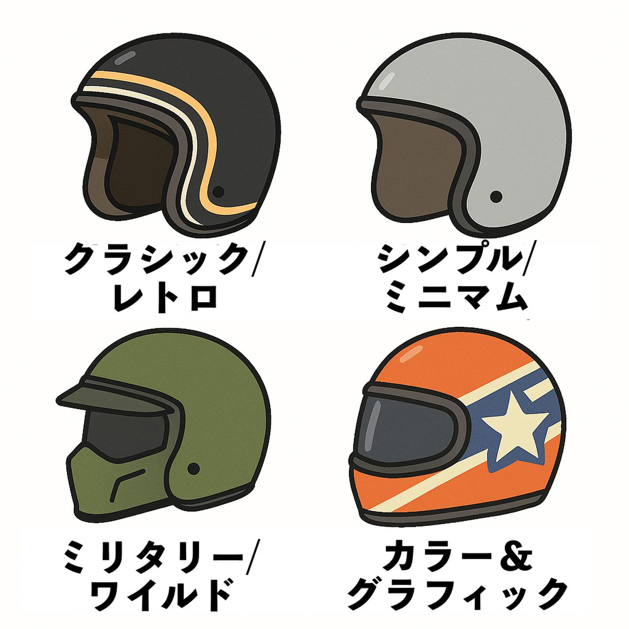 画像: アメリカンヘルメットのデザイン