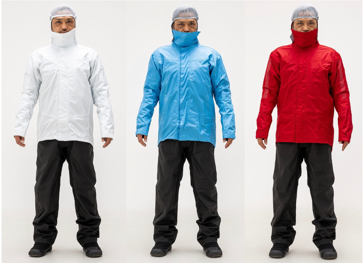 画像: Makku × BLUE MONSTER CLOTHING レインアーマー カラー:ホワイト、サックス、レッド サイズ:M、L、LL、EL 店頭販売:2りんかん|税込7980円 先行予約:BMC公式オンラインストア|送料・税込6980円