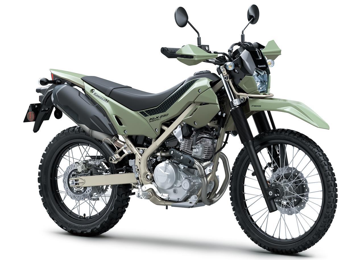 画像: Kawasaki KLX230 SHERPA S 2026年モデル 総排気量：232cc エンジン形式：空冷4ストSOHC2バルブ単気筒 シート高：825mm 車両重量：136kg 発売日：2025年9月15日（月） 税込価格：66万円