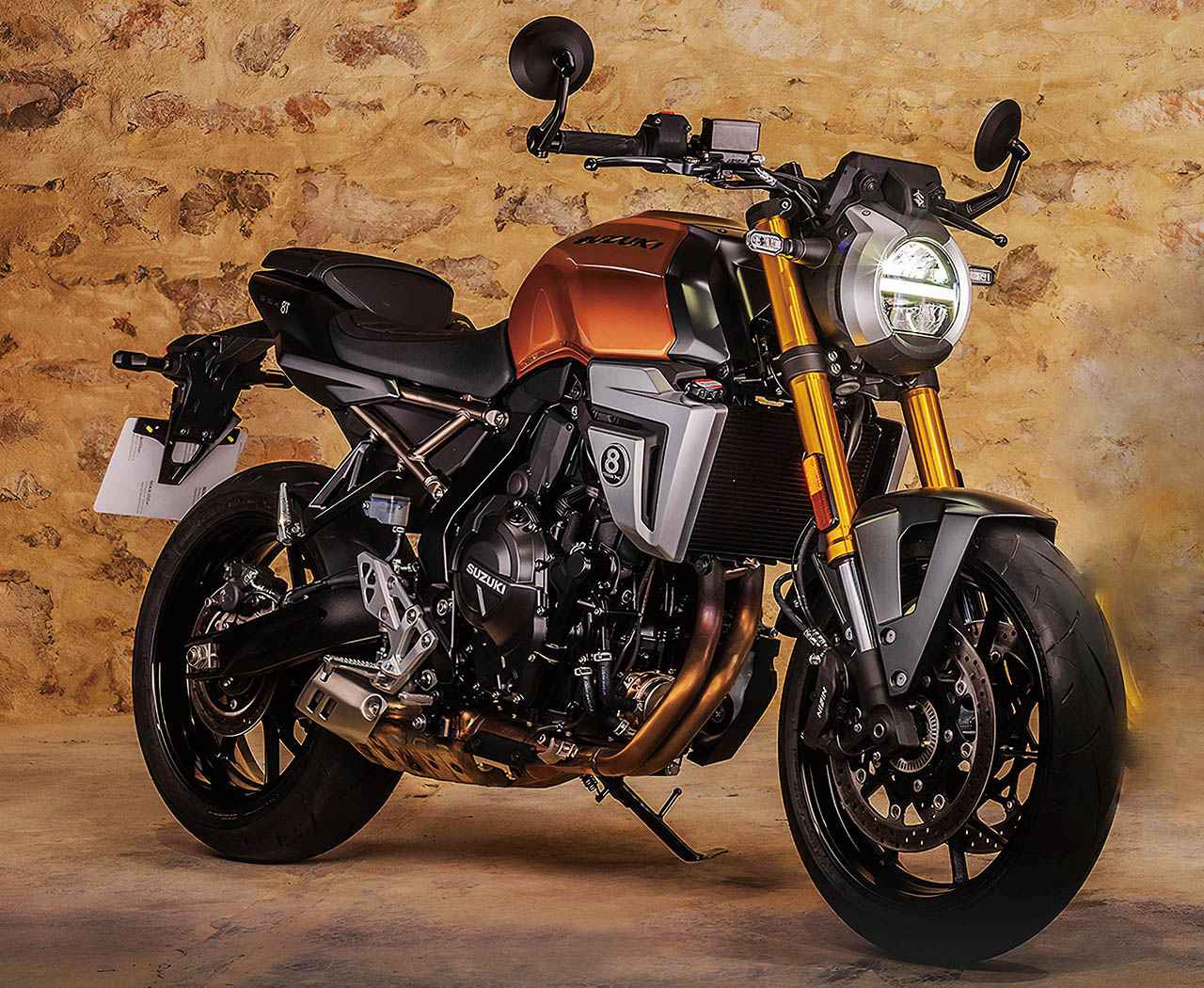 画像: SUZUKI GSX-8T 欧州モデル 総排気量:776cc エンジン形式:水冷4ストDOHC4バルブ並列2気筒 シート高:815mm 車両重量:201kg 予想発売時期:2025年末 予想価格:125~130万円前後