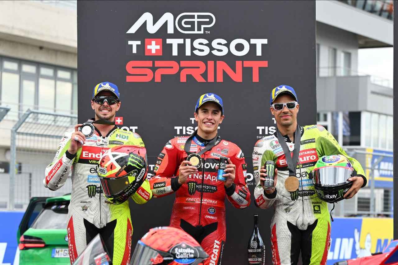 画像: VR46の2台が揃ってスプリントで表彰台を獲得。