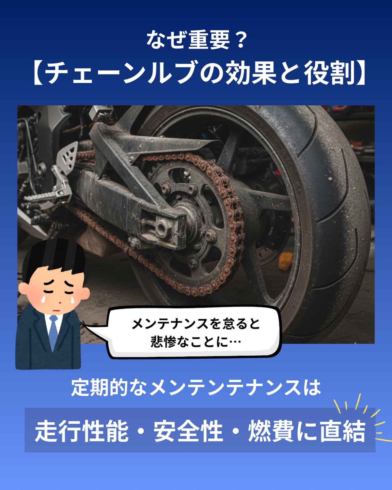 画像: チェーンルブの効果と役割