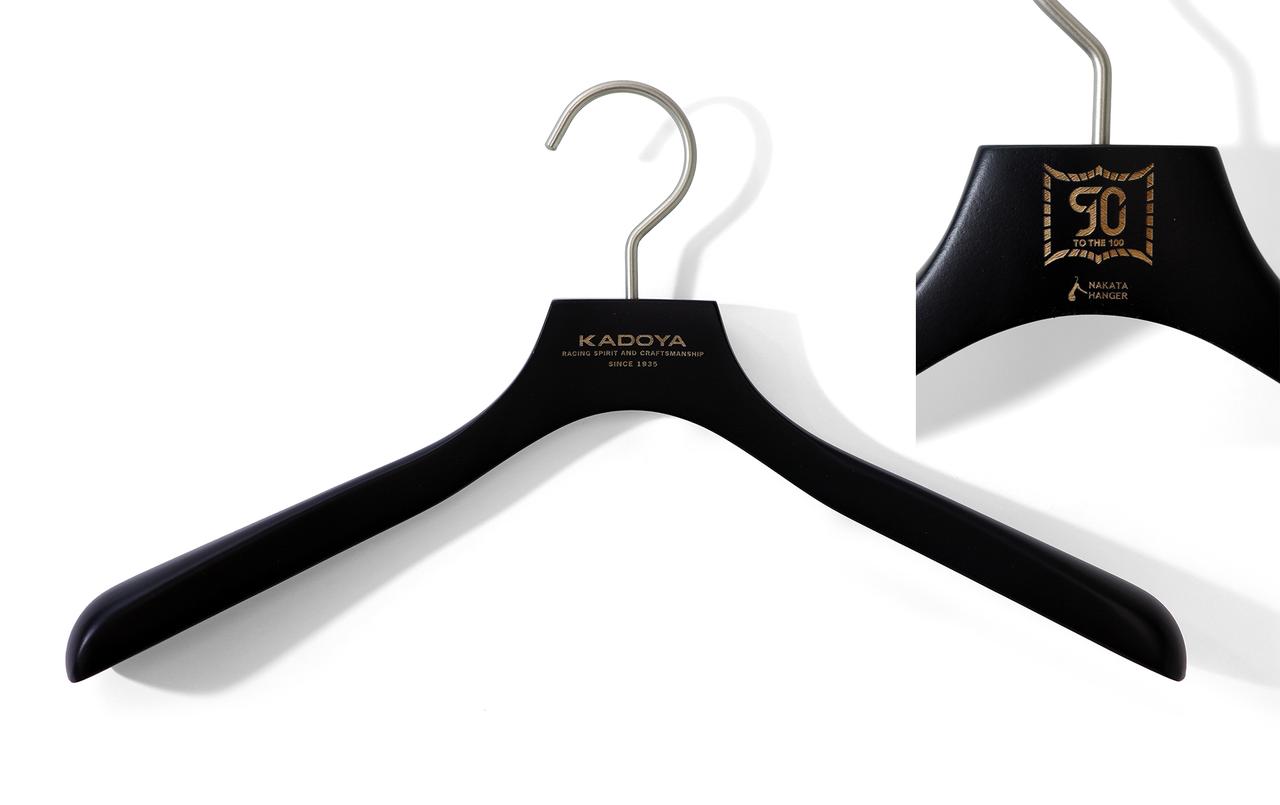 画像: WOOD HANGER:KADOYA& 90周年ロゴ入り中田工芸製(BLACK)