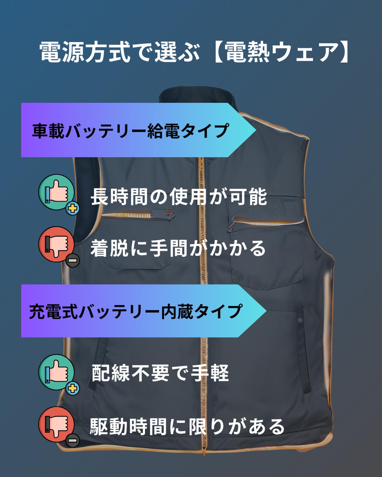 画像: 電源方式で選ぶ電熱ウェア