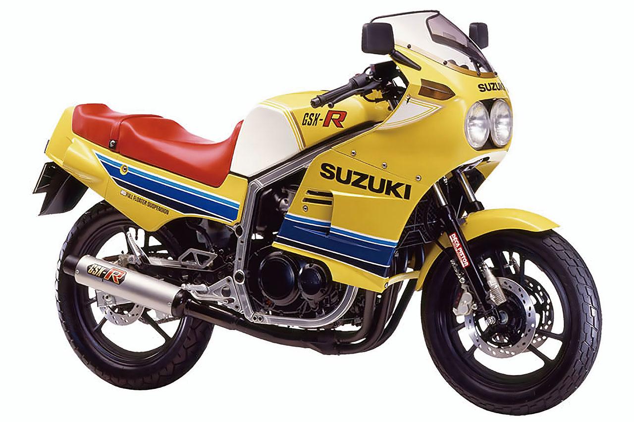画像: ▲1983年のGS1000Rのレプリカカラーを施し、1984年の夏に追加されたHB（ハーベー）イエロー仕様。シートも赤仕上げだった。